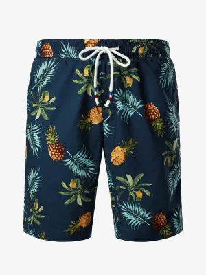 Men's Breathable Cotton Watermelon Beach Hawaiian Aloha Summer Shorts