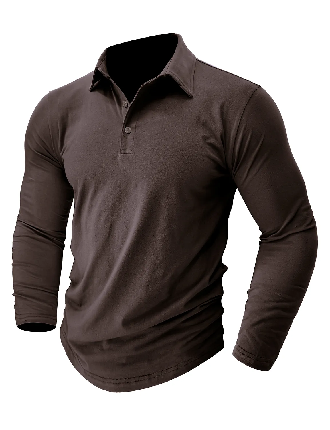 Men's Cotton Casual Solid Color Pocket Long Polo Shirt