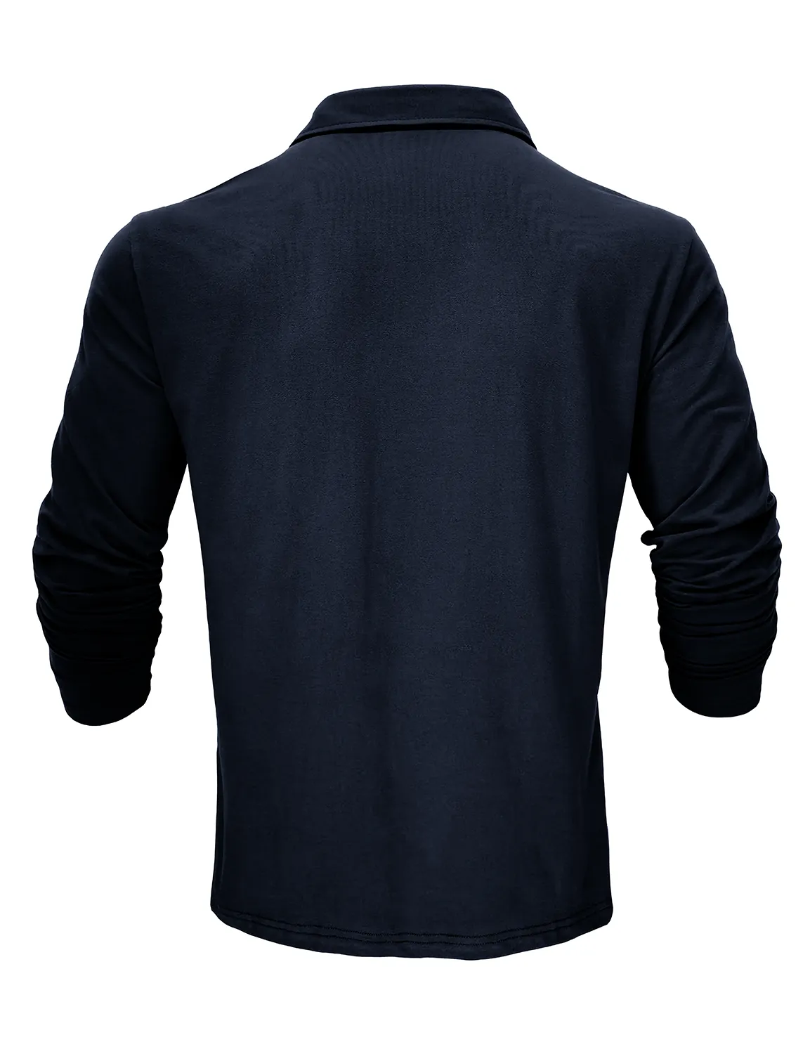 Men's Cotton Casual Solid Color Pocket Long Polo Shirt