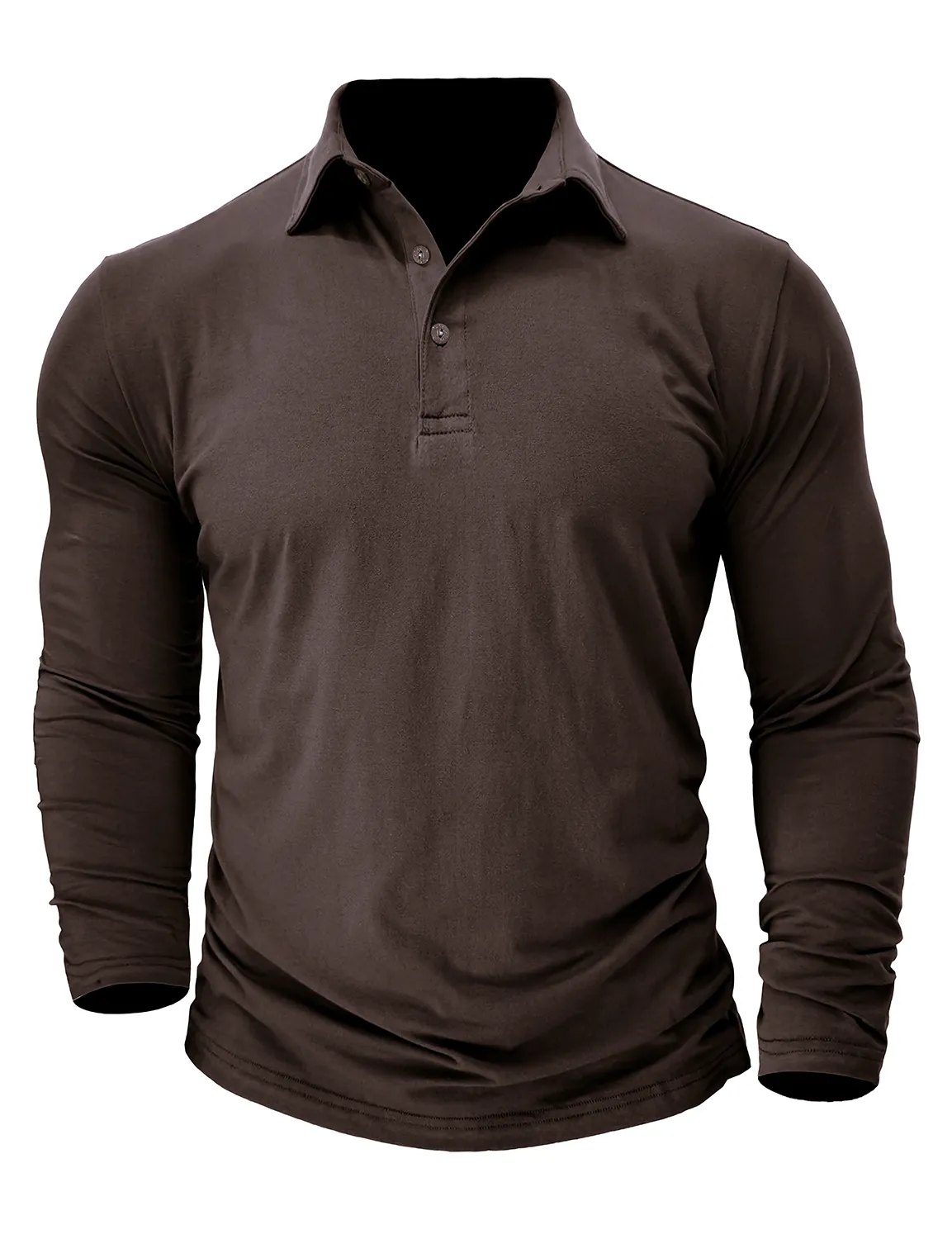 Men's Cotton Casual Solid Color Pocket Long Polo Shirt