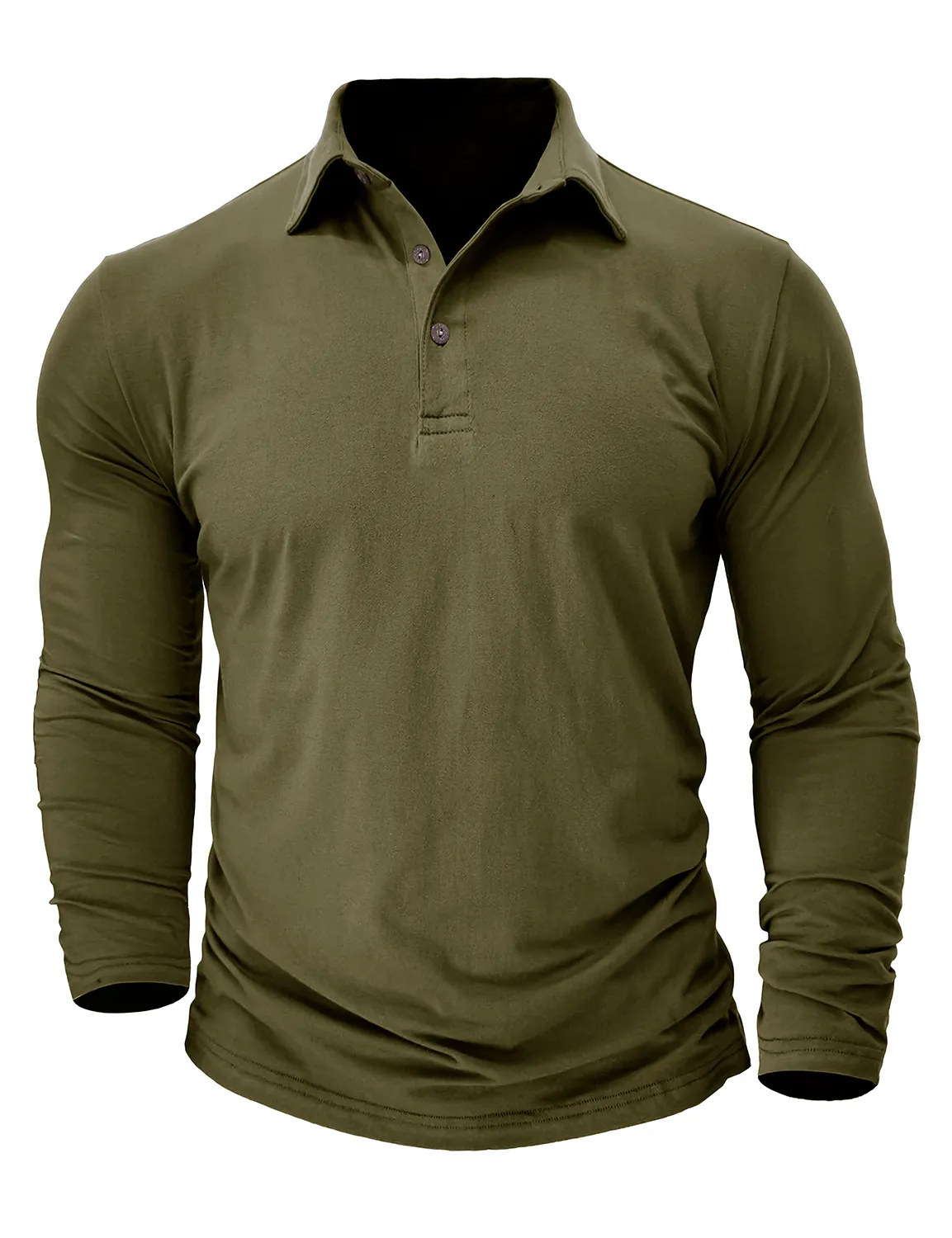 Men's Cotton Casual Solid Color Pocket Long Polo Shirt