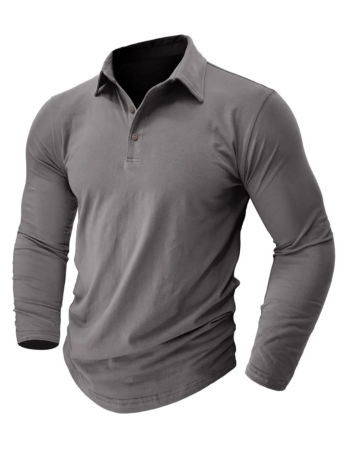 Men's Cotton Casual Solid Color Pocket Long Polo Shirt