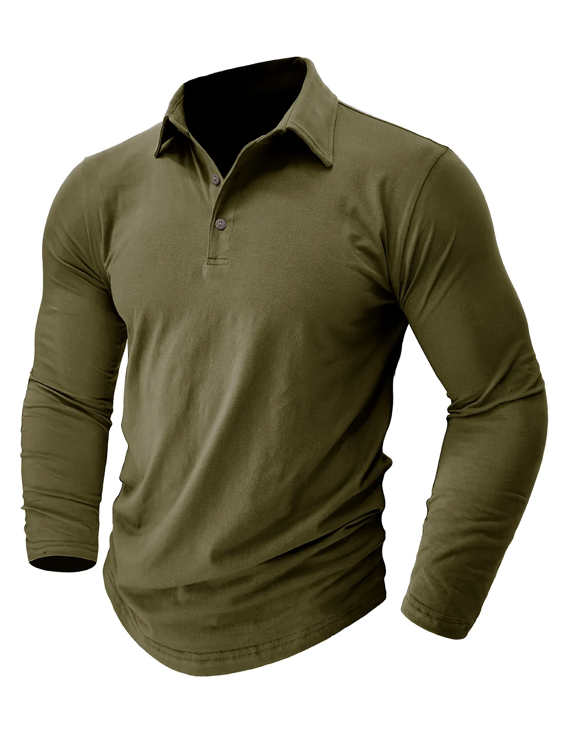 Men's Cotton Casual Solid Color Pocket Long Polo Shirt