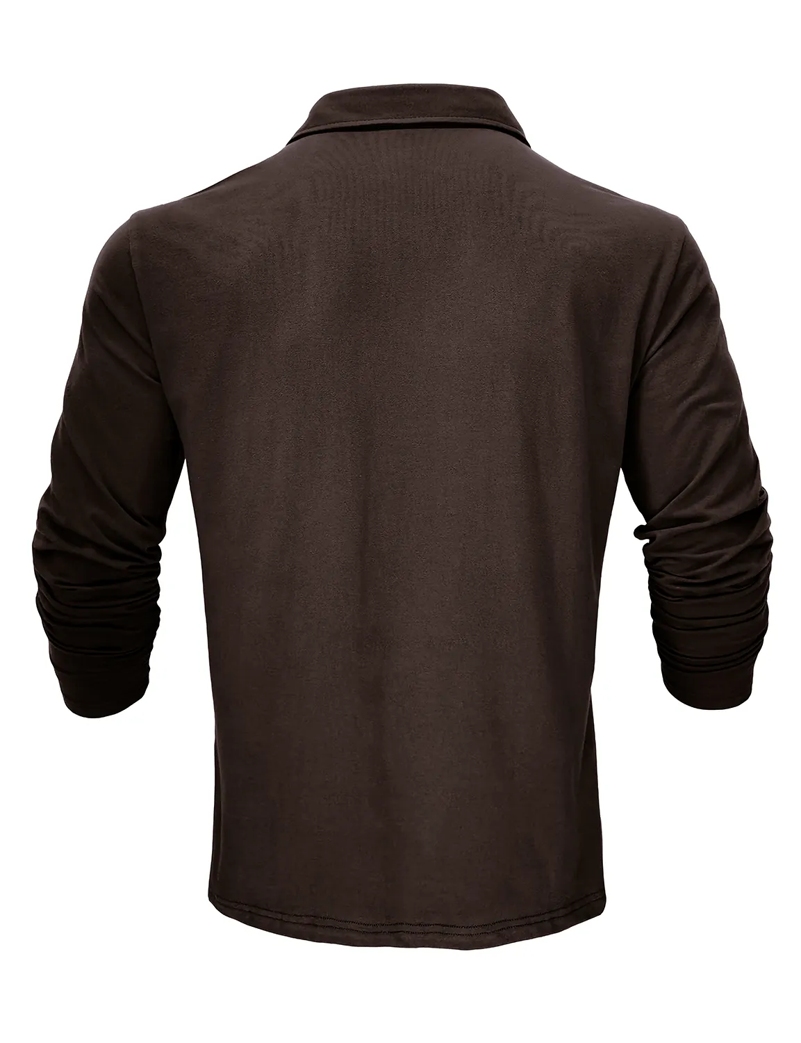 Men's Cotton Casual Solid Color Pocket Long Polo Shirt