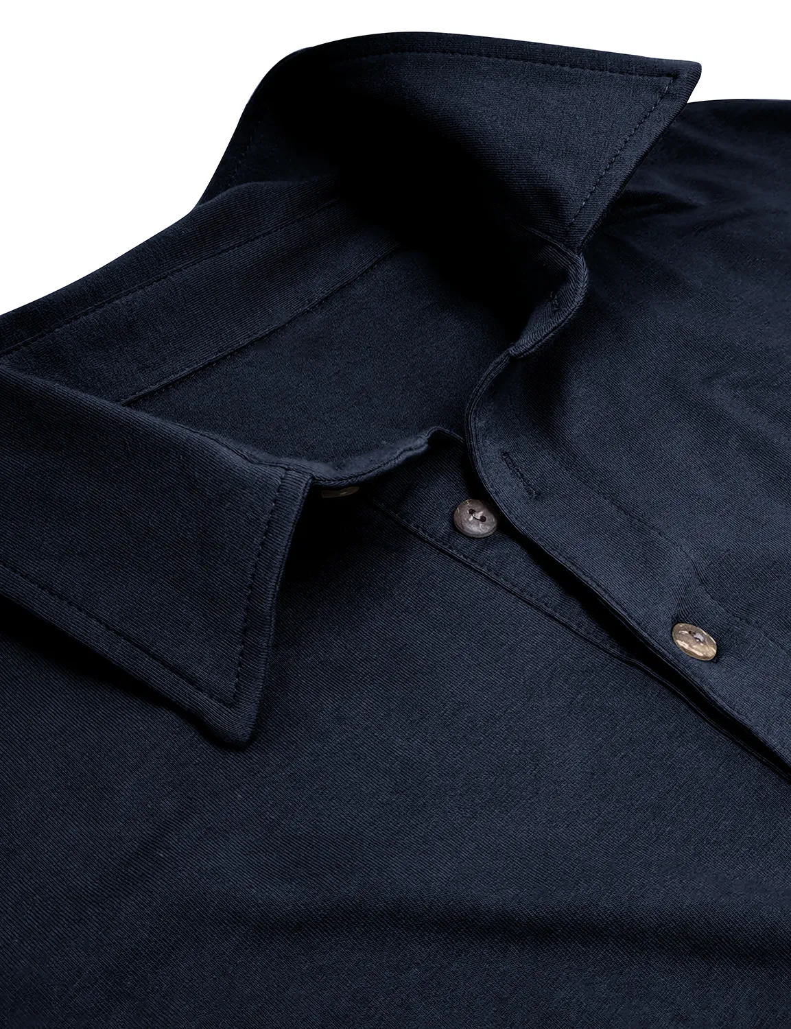 Men's Cotton Casual Solid Color Pocket Long Polo Shirt