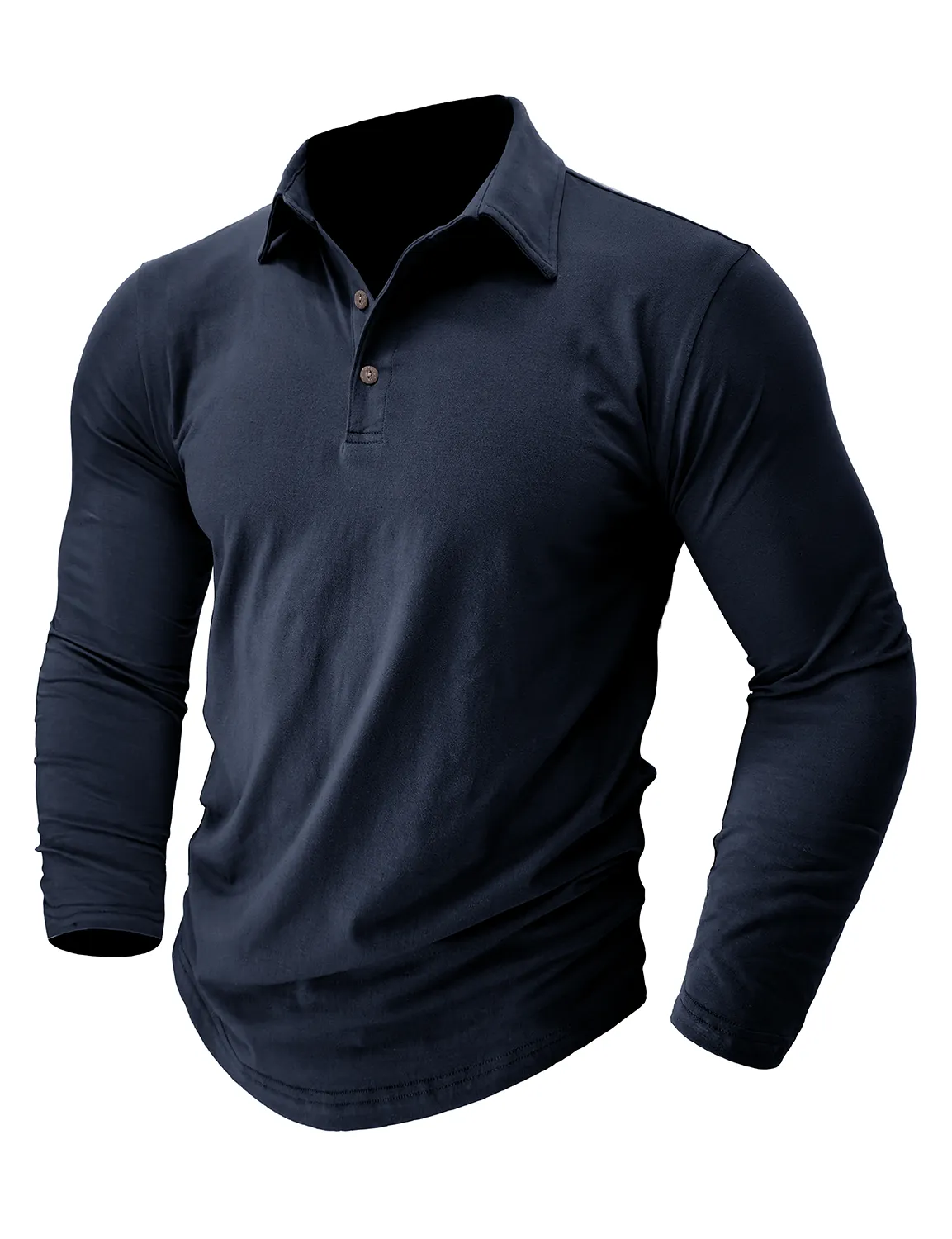 Men's Cotton Casual Solid Color Pocket Long Polo Shirt