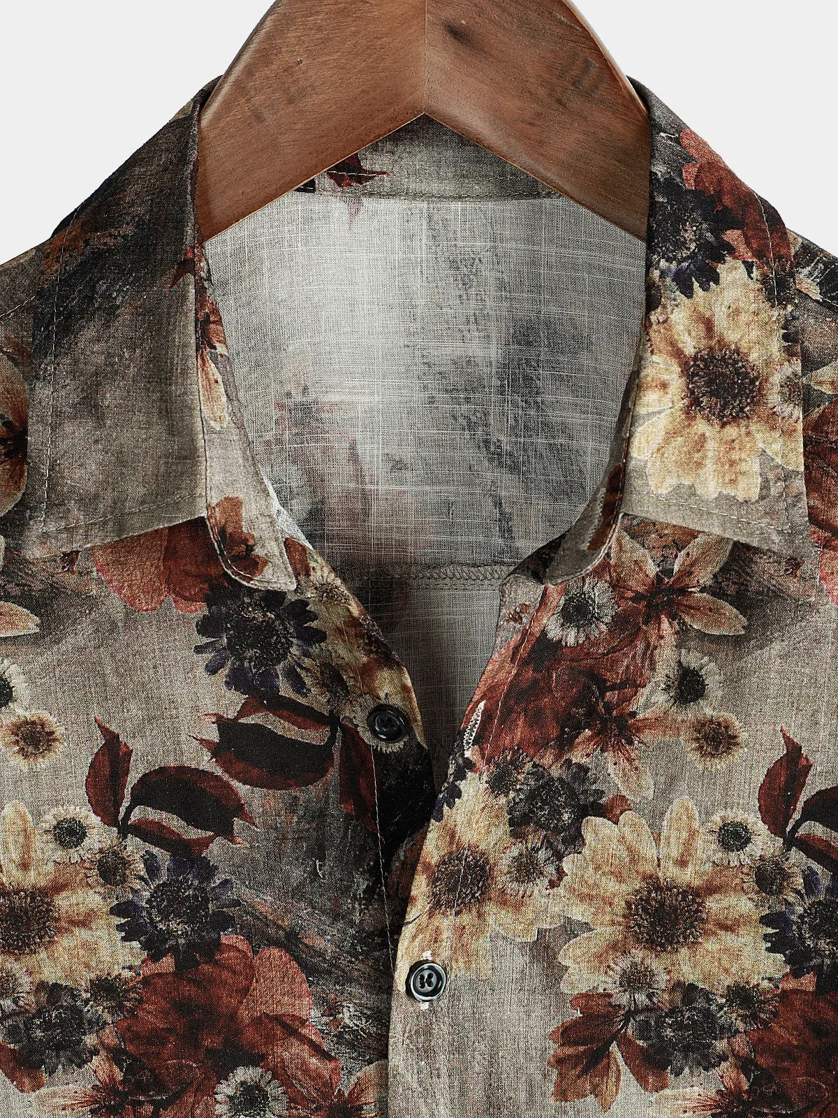 Men's Retro Floral Casual Short Sleeve Shirt