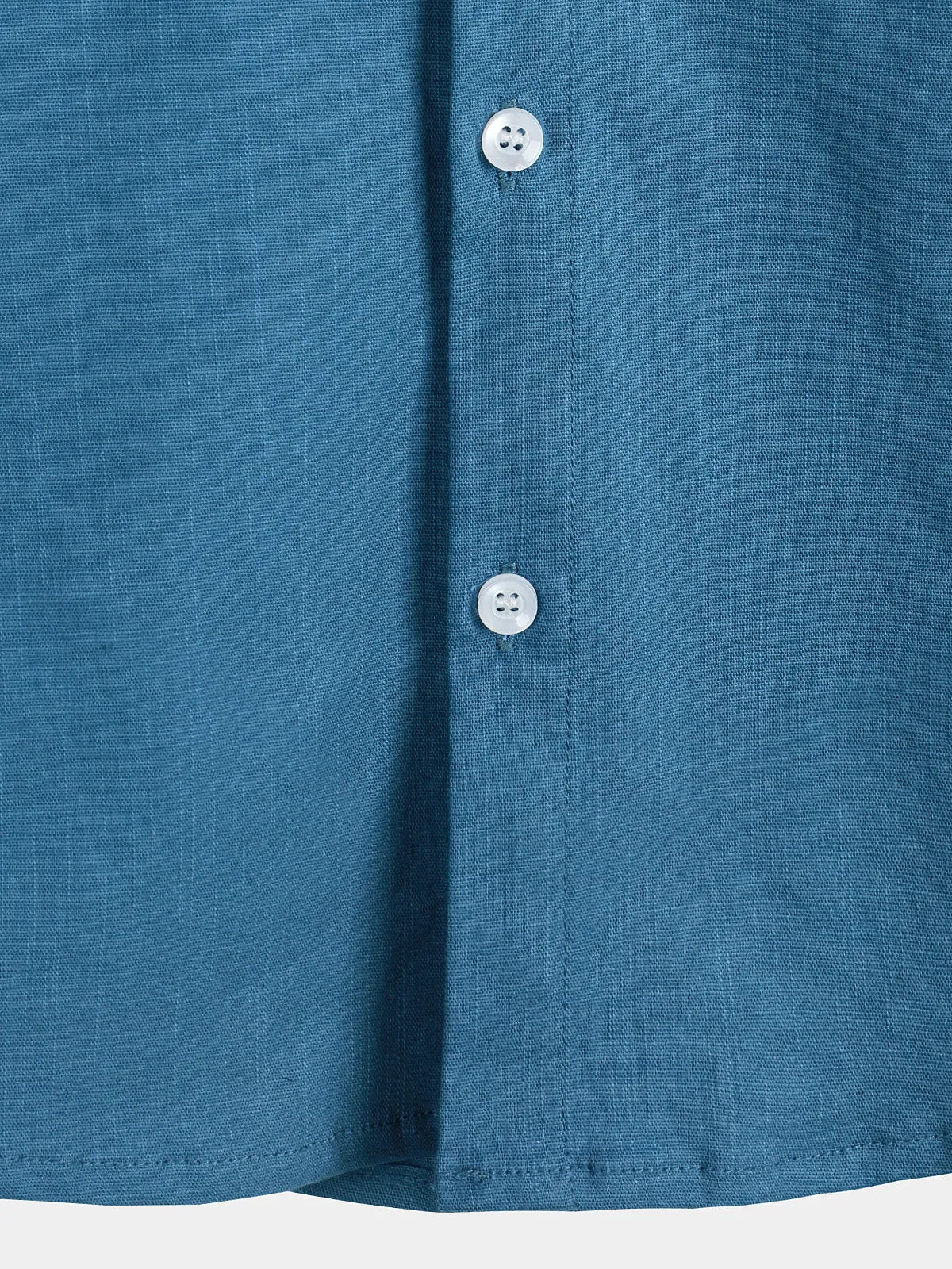 Men's Solid Color Linen Cotton Pocket Casual Button Short Sleeve Shirt