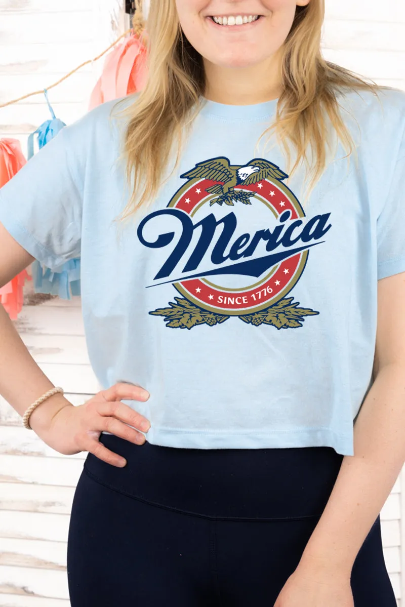 Merica Women's Soft-Tek Blend Crop T-Shirt