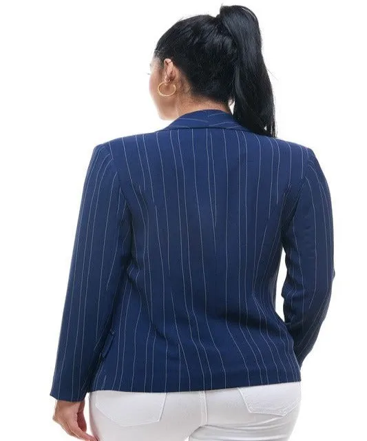 Michel Open Front Striped Blazer