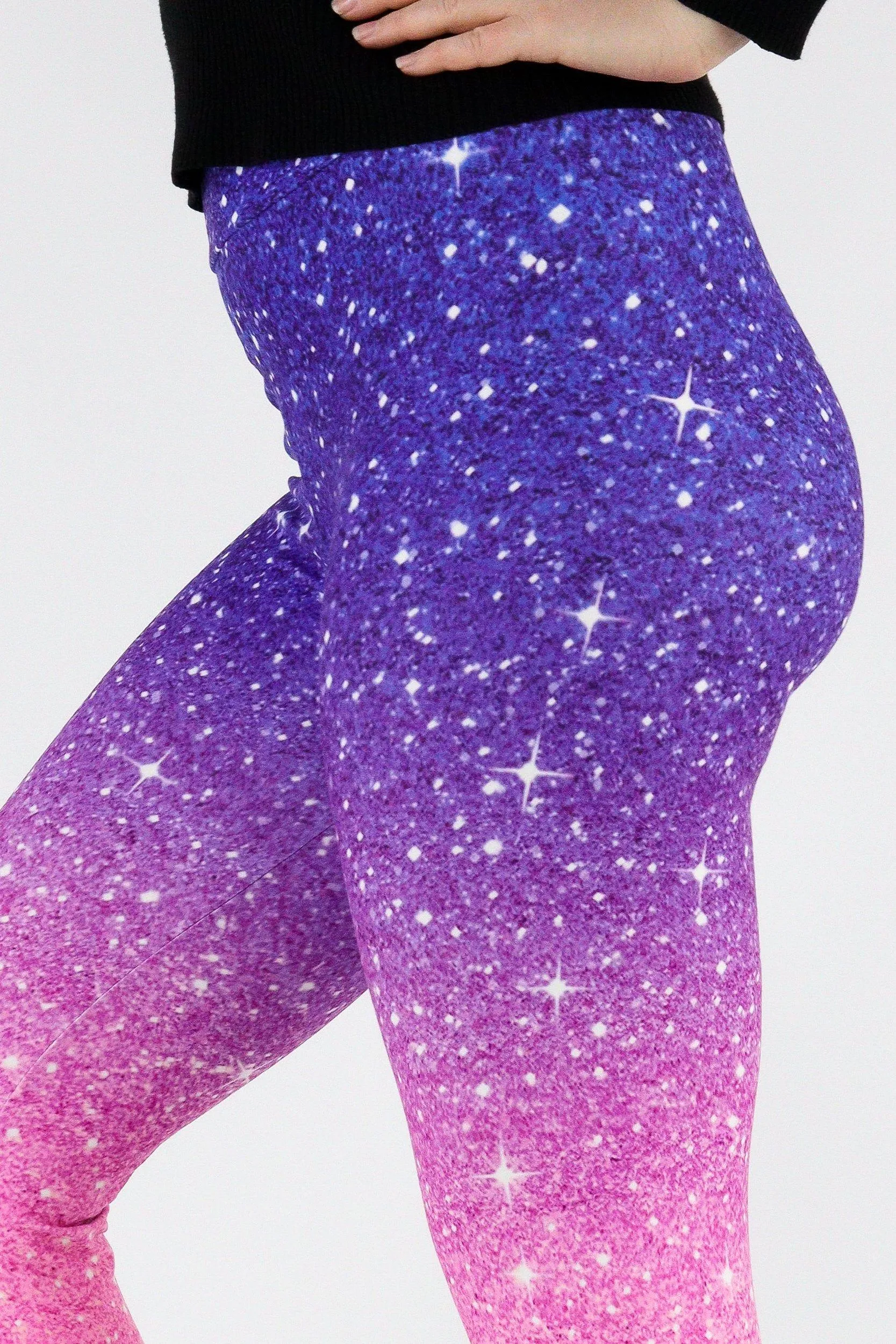 Midnight Pink Ombre - Casual Capri Leggings