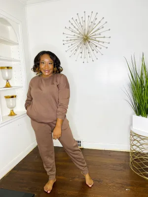 Mocha Crewneck Jogger Set