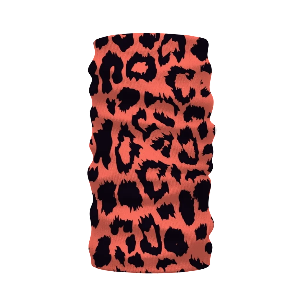 Neon Peach Leopard Spot Neck Warmer Morf Scarf