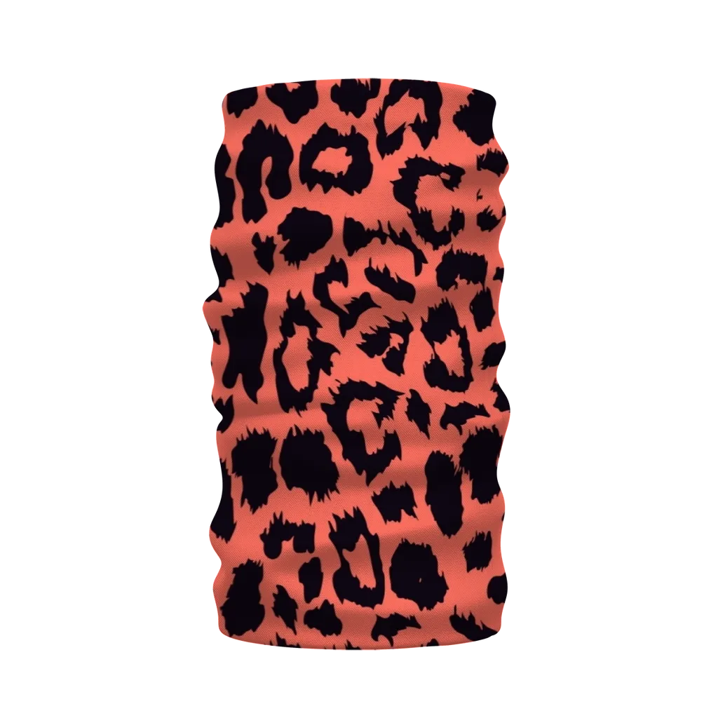 Neon Peach Leopard Spot Neck Warmer Morf Scarf