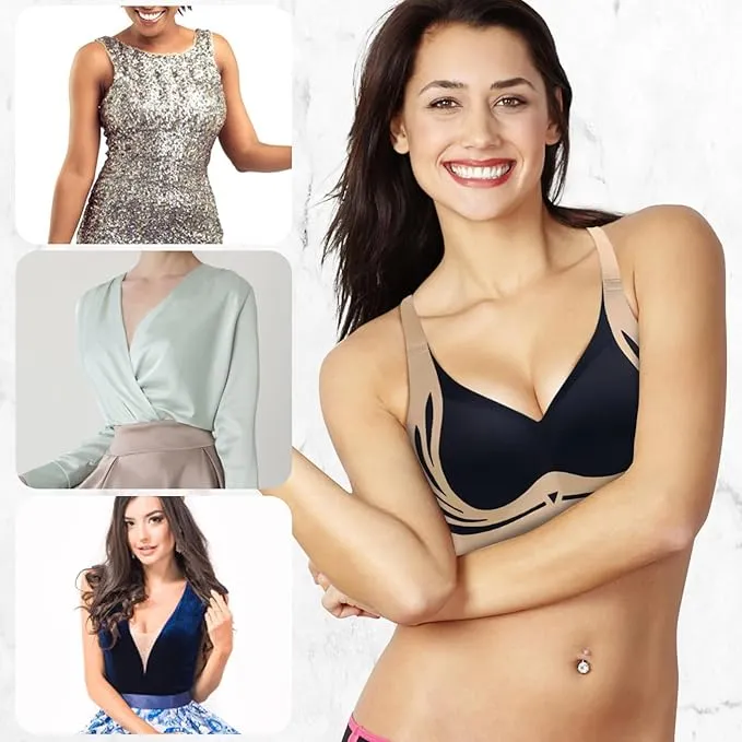NEW Retails $45 TAIMEI Blue Super Gather Bra Wireless Push-Up Bra Comfortable Gather Bra Lift Bra Women Lingerie Everyday Sports Bras Sz M