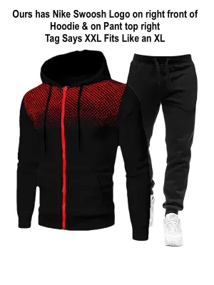NEW Retails $77, Men's Athletic Tracksuit Set Zippered, Tag says XXL Fits like a L/ XL