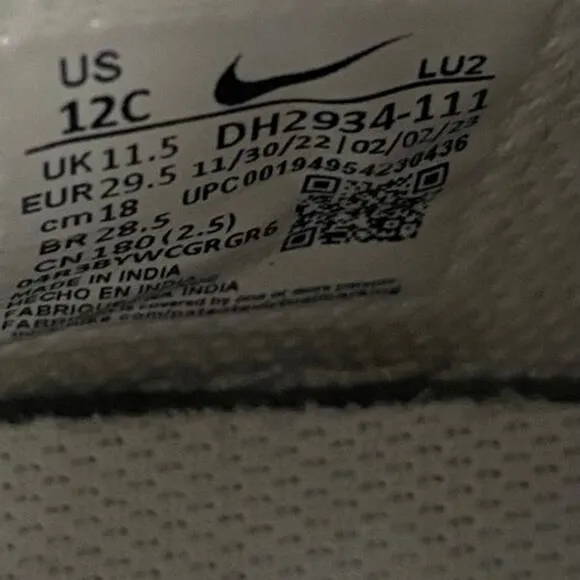 Nike Air Force 1 Mid ‘Triple White’ Kids Sneakers- SZ 12 C