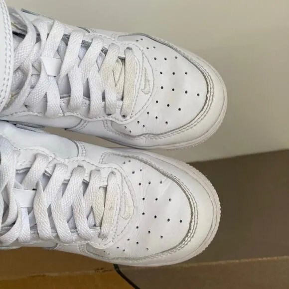 Nike Air Force 1 Mid ‘Triple White’ Kids Sneakers- SZ 12 C