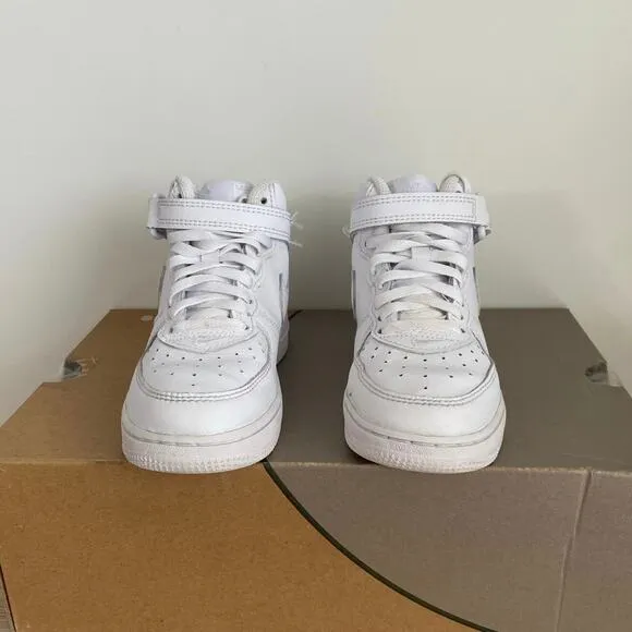 Nike Air Force 1 Mid ‘Triple White’ Kids Sneakers- SZ 12 C