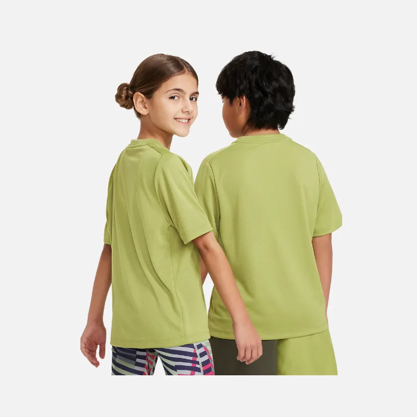 Nike Multi Older Kids Unisex Dri-FIT Training Top - Pear/White