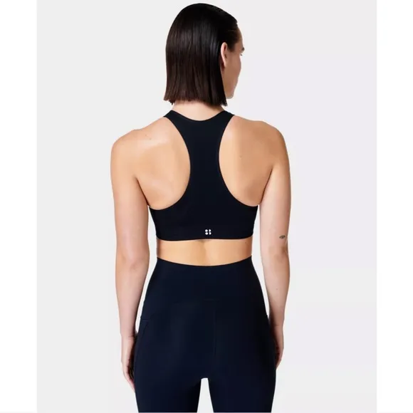 NWT $44 Sweaty Betty [ Medium ] Stamina Racerback Sports Bra‎ in Black