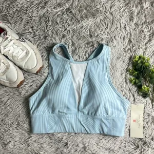 NWT Sweaty Betty Super Soft Mesh Panel Sports Bra vista blue wave print size M