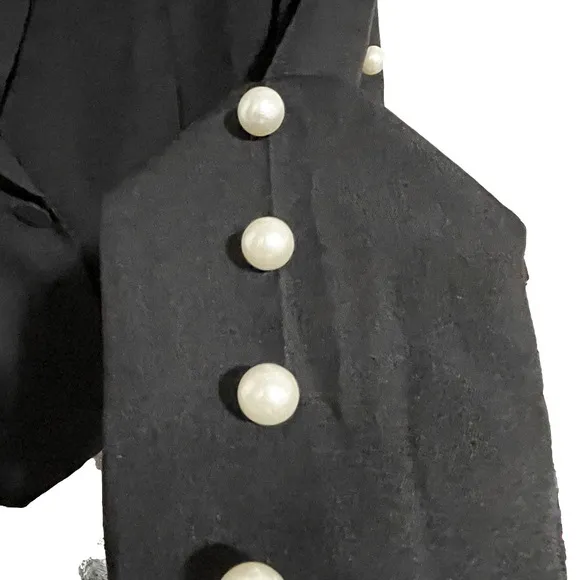 NWT Why Dress Jacket Women Medium Pearls Embellished Edgy Grunge Elegant Studded