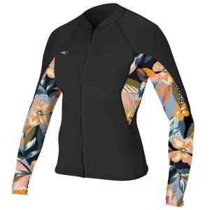 O'NEILL WMS BAHIA 1.5MM JACKET FRONT ZIP BLACK/DEMIFLOR