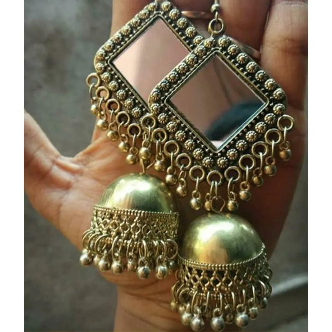 Pack of 2 Square Mirror and Kashmiri Jhumki