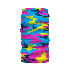 Pink Yellow Blue Camo Neck Warmer Morf Scarf