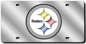 Pittsburgh Steelers License Plate Laser Cut Silver