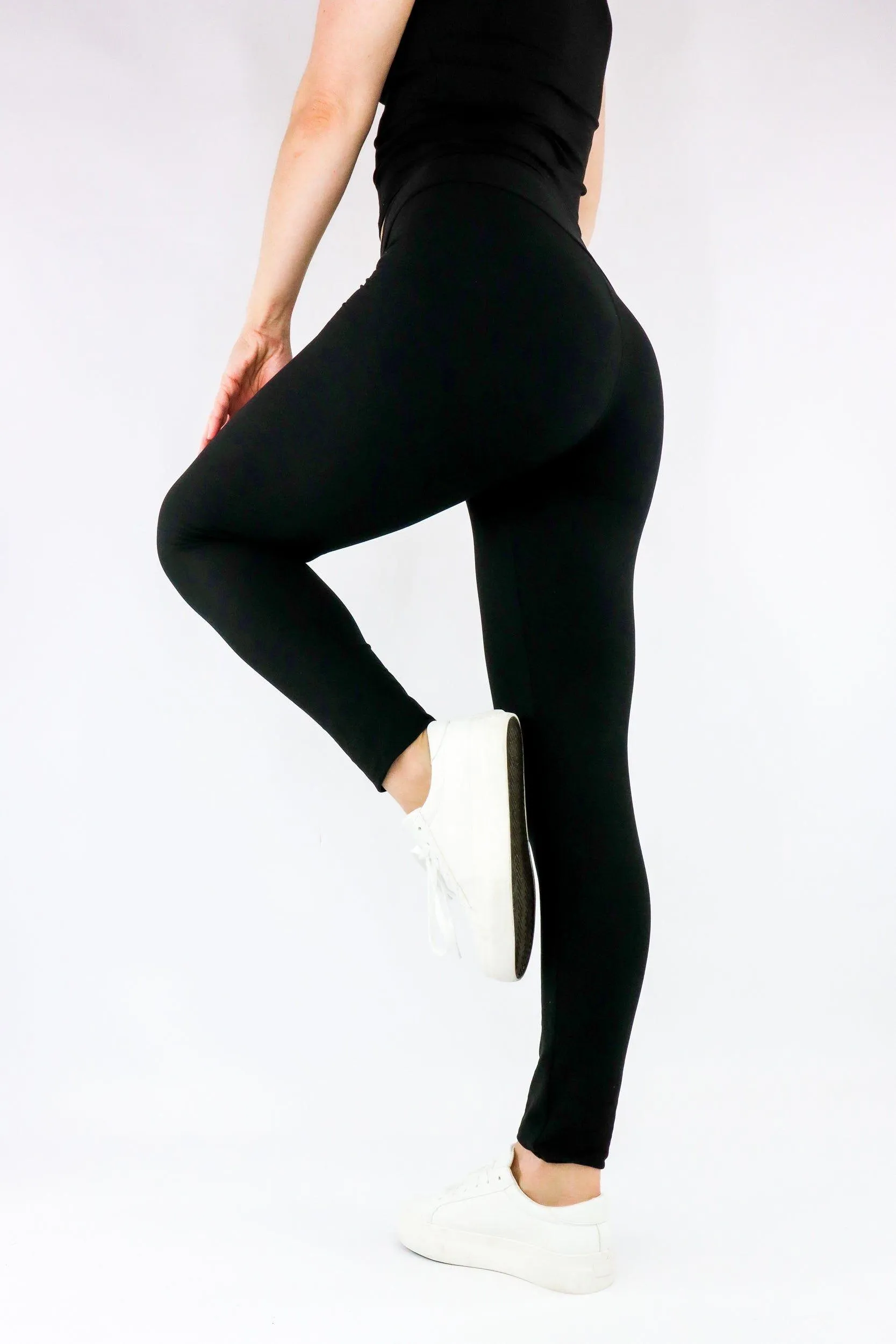 Plain Black - Casual - Full Leggings