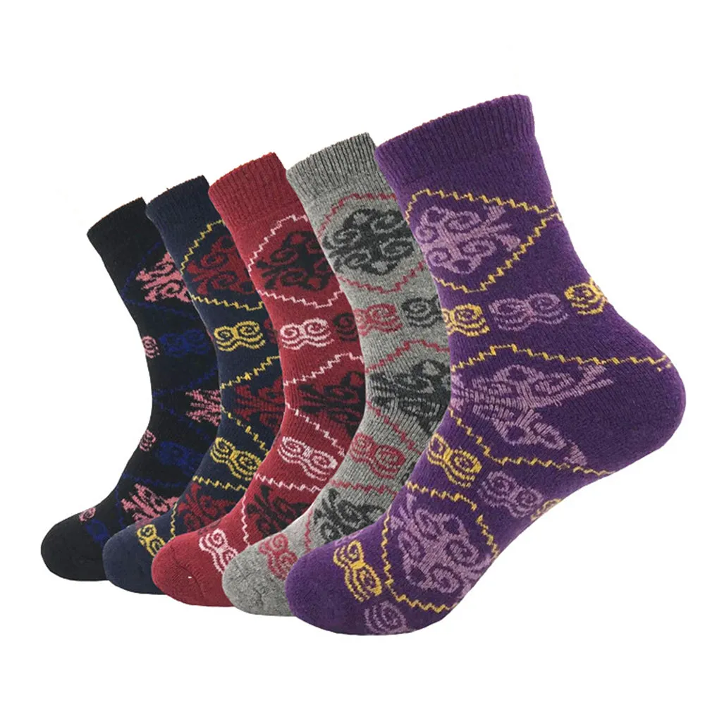 Plain Five Color Mens Colorful Crew Socks - Premium Cotton Fun socks with Soft Elastic - 5 Pack