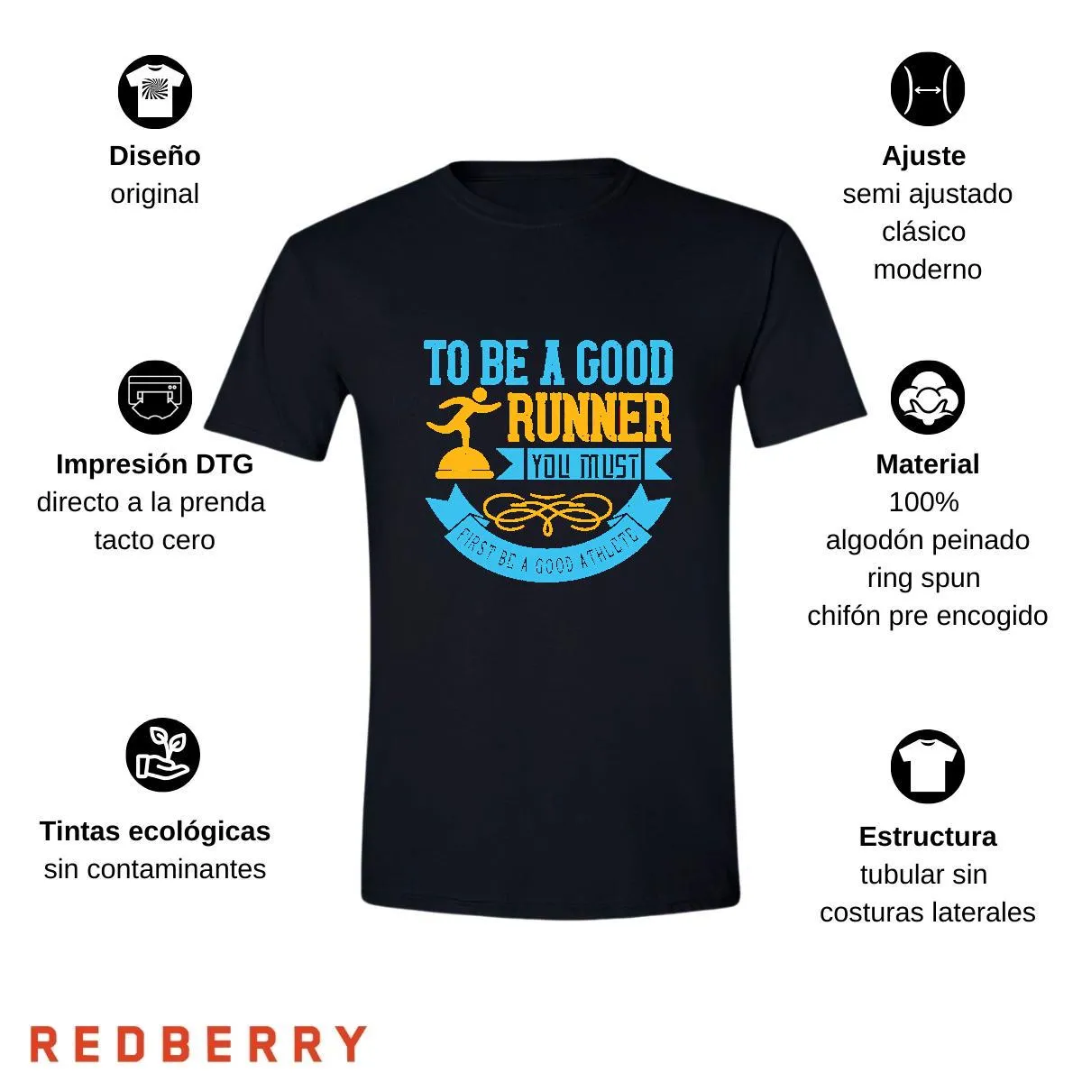 Playera Hombre Running Correr Maratón RN1044