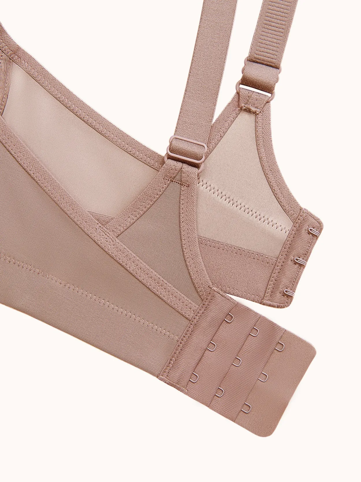 Plus Size Solid Absorb Breathable Sports Bra Amber