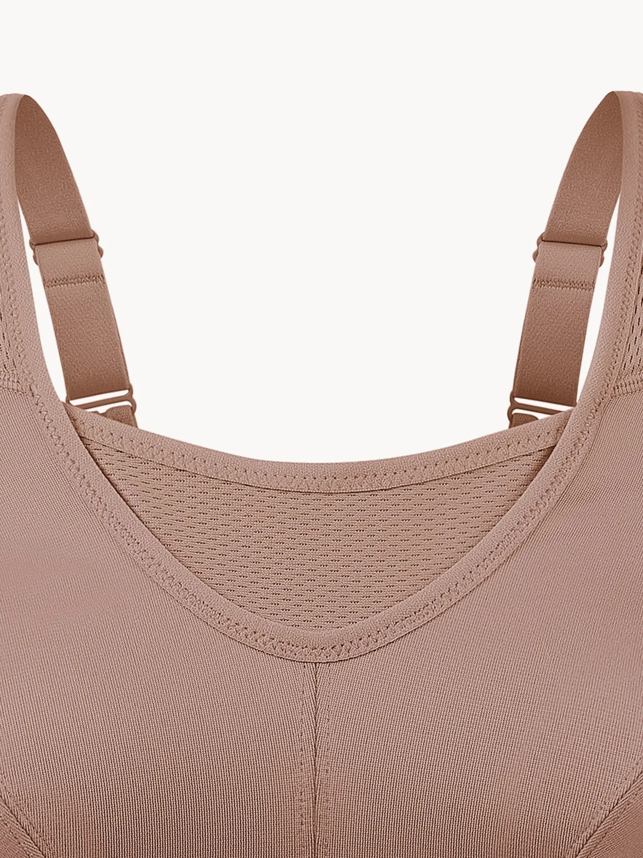 Plus Size Solid Absorb Breathable Sports Bra Amber