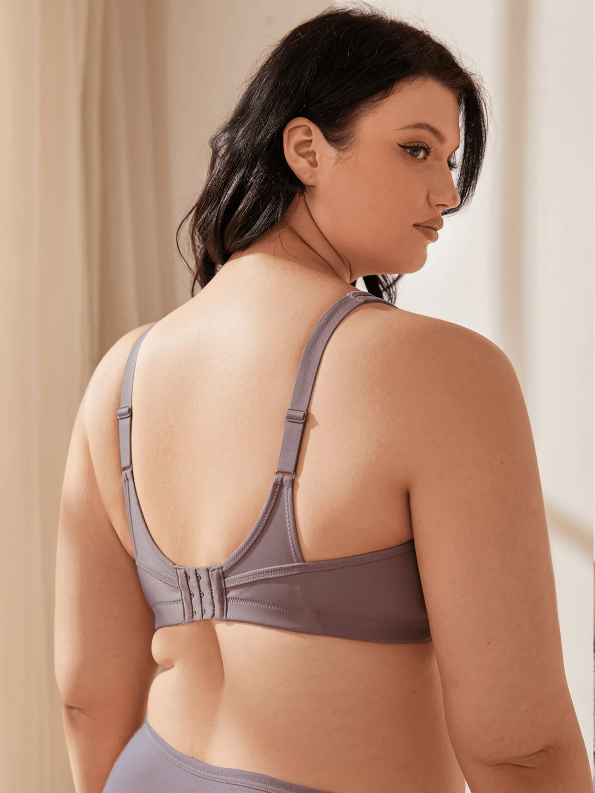 Plus Size Solid Absorb Breathable Sports Bra Amber