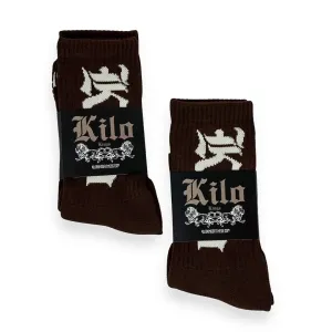 Plush Cushioned Socks (Chocolate Brown) 2 Pair