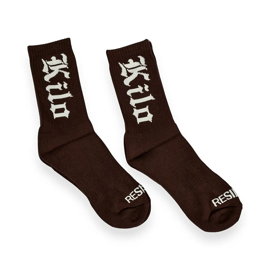 Plush Cushioned Socks (Chocolate Brown) 2 Pair