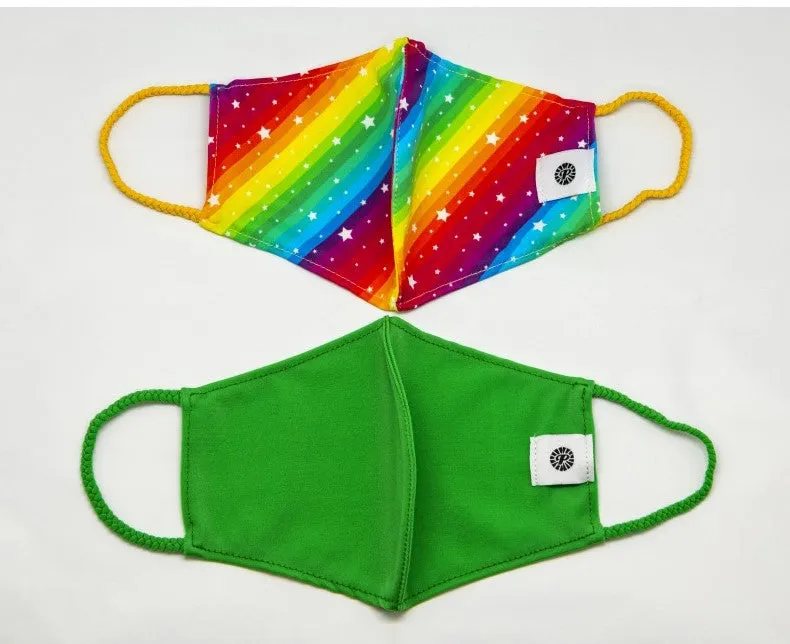 Pom Masks by Pomchies - Rainbow / Solid Green