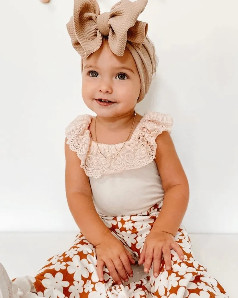PREORDER! Kenzie Lace Flutter Sleeve Leotard - Vanilla Cream