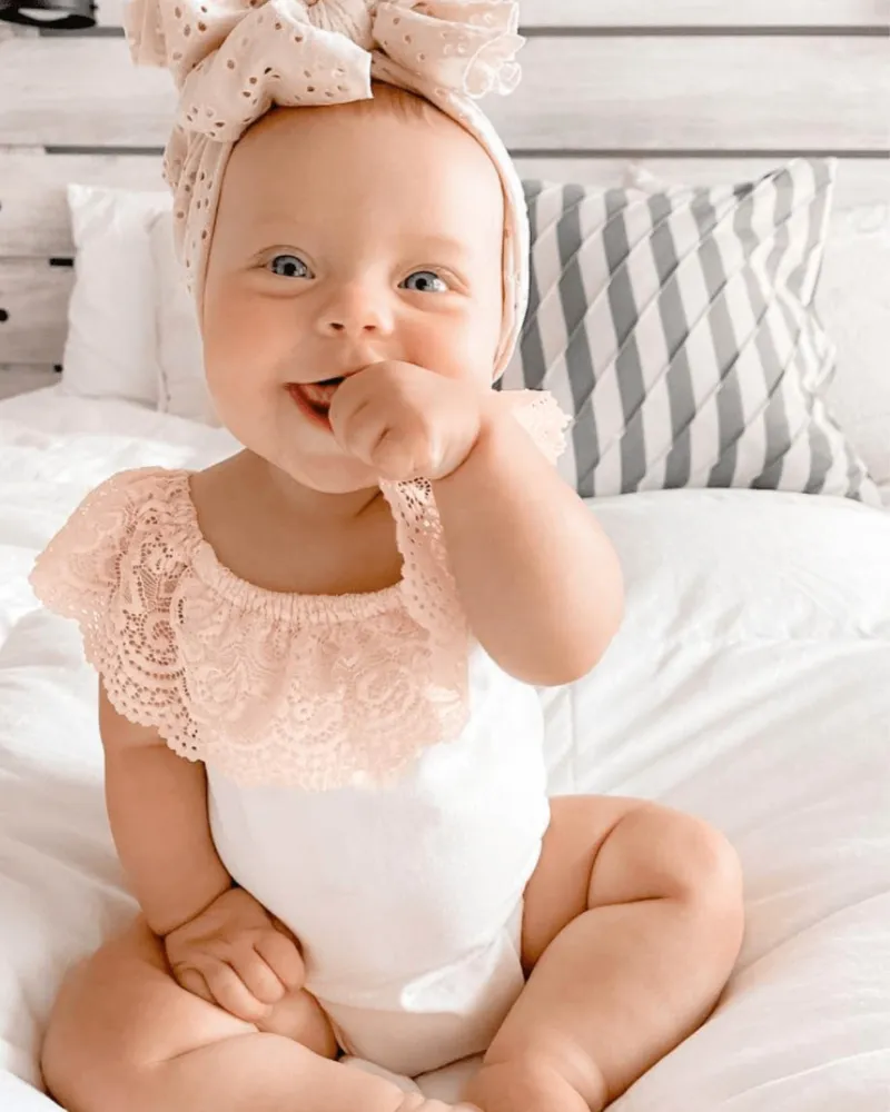 PREORDER! Kenzie Lace Flutter Sleeve Leotard - Vanilla Cream