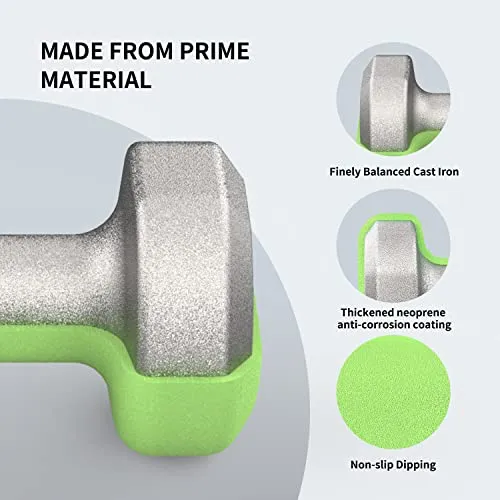 PROIRON Neoprene Dumbbell with Rack Set 1kg/2kg/3kg - Home Exercise for Ladies Kids Arm Hand Weights Pilates Dumbbells