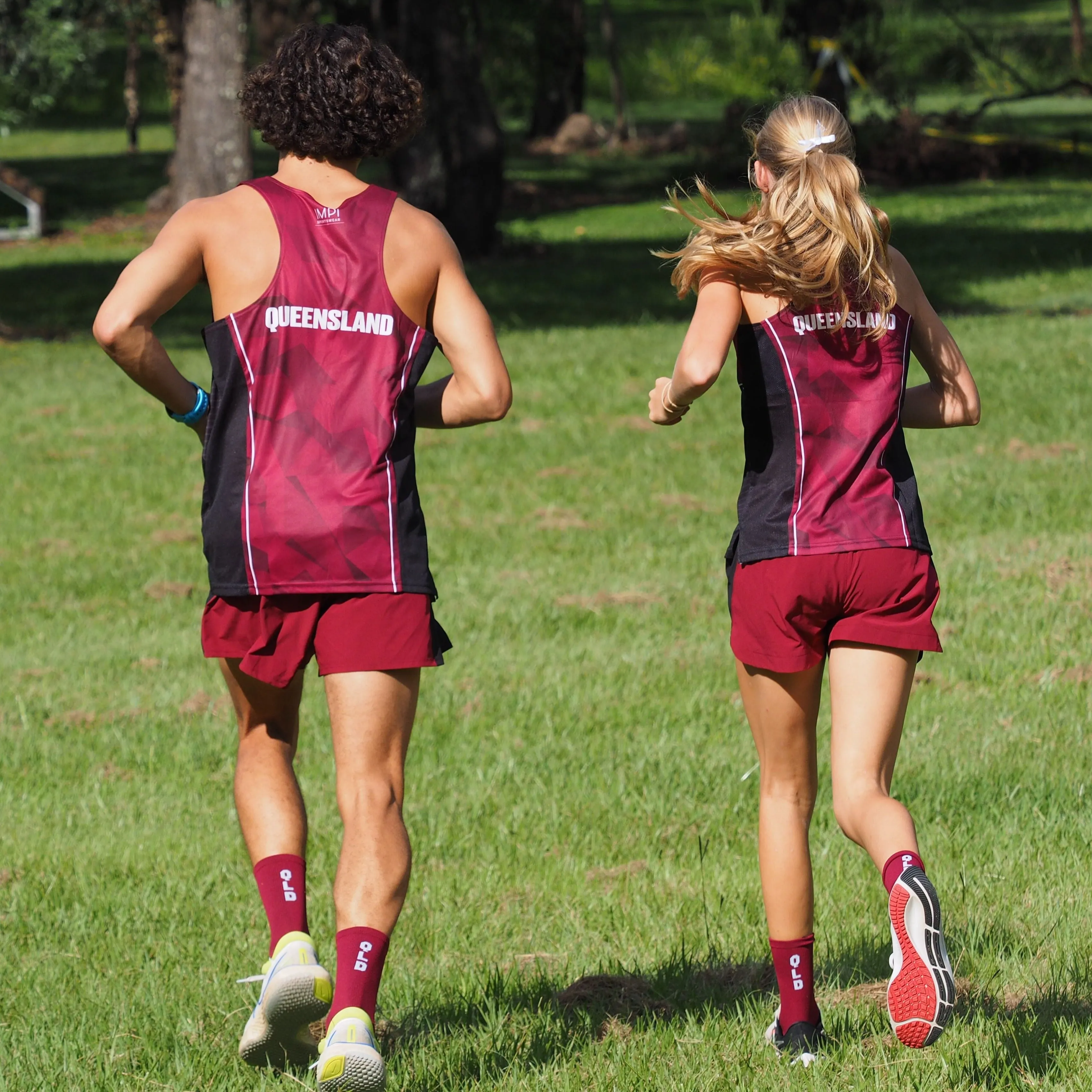 QLD Athletics - Ladies Maroon Casual Poly Shorts