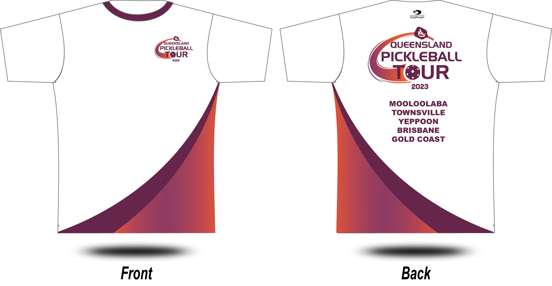 QUEENSLAND PICKLEBALL - 2023 Tour Tee (White)