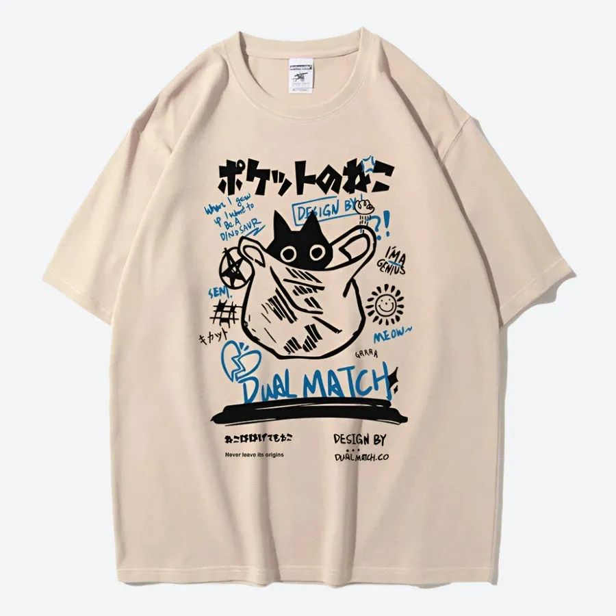 Quirky Graphic Oversized Anime T-Shirts