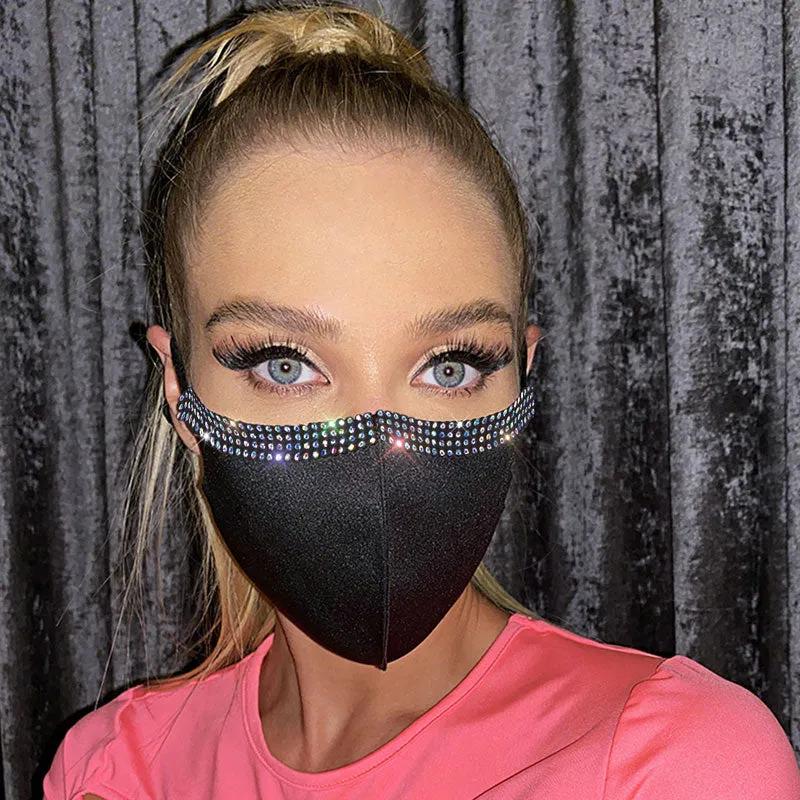 Rhinestone Decor Breathable Face Mask