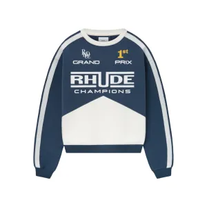 RHUDE CHAMPIONS CREWNECK NAVY