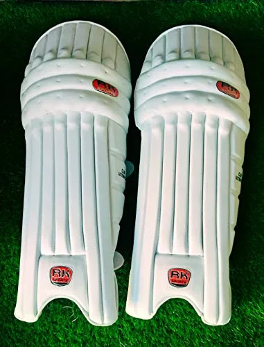 RK KAIME SPORTS Cotton Batting Pad Club Ultimate Intense - Legguard Practice Pad for Mens Youth & Boys (Youth) (White, Red)