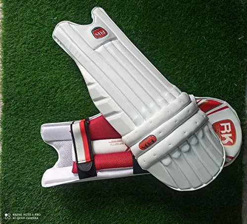RK KAIME SPORTS Cotton Batting Pad Club Ultimate Intense - Legguard Practice Pad for Mens Youth & Boys (Youth) (White, Red)